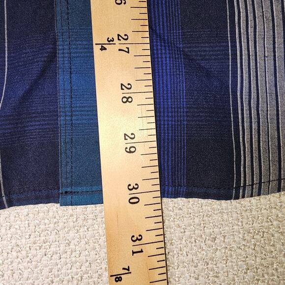 Levis Western Snap Up Collared Shirt Blue Gray and Black Size XL PTP 23 Lgth 30 - Picture 8 of 9